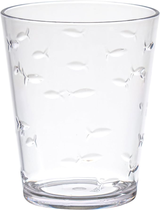 KLIFA- CHARLESTON- 16.5 oz, Acrylic Fishing Tumbler, School of Fish Drinking by KLIFAHome