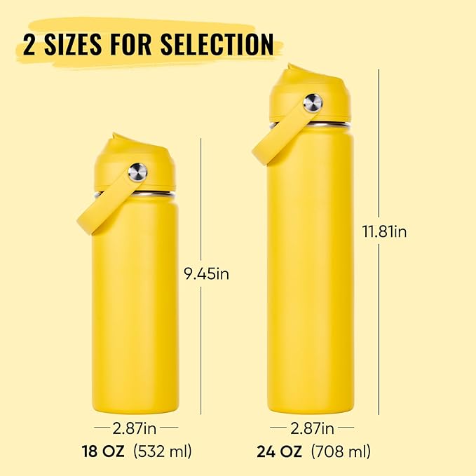 Fijinhom 24oz Insulated Stainless Steel Water Bottle, Wide Mouth Double Wall - Image 2