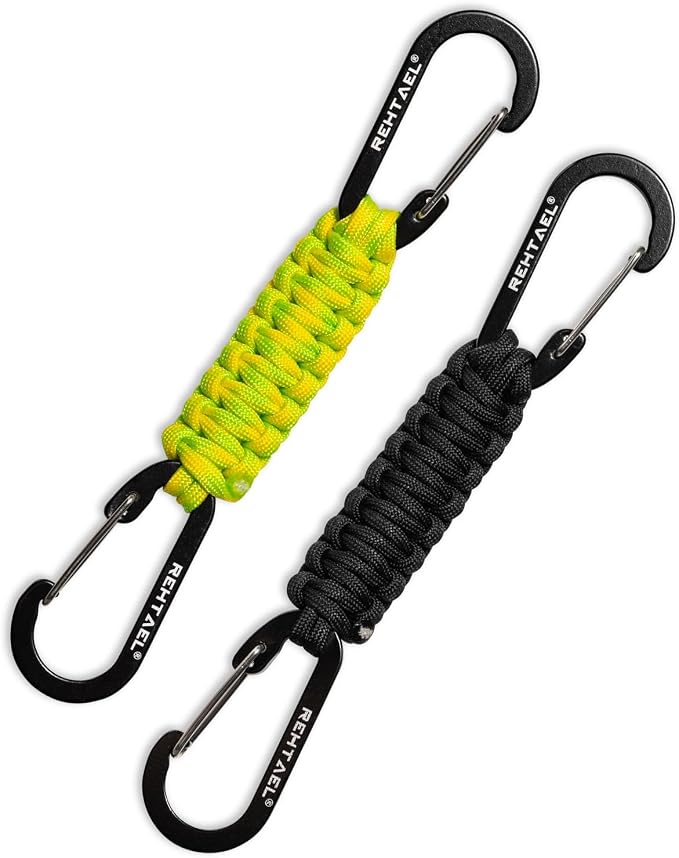 Paracord Braided Carabiner Keychain Lanyard Strap, Hanger Stroller Hook w/2 by REHTAEL