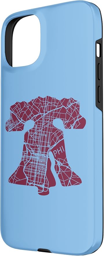 Philadelphia Street Map Liberty Bell Vintage Maroon Philly Case - Image 2
