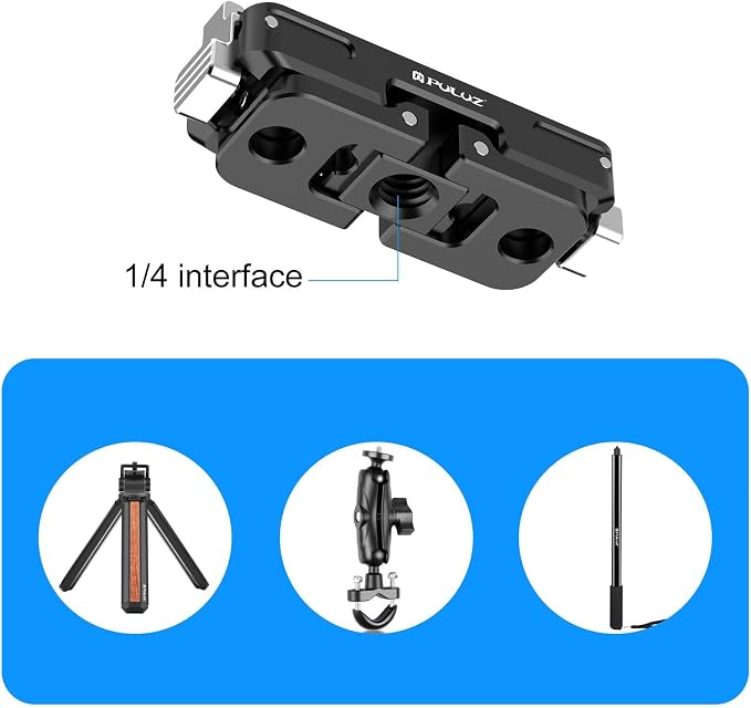 PULUZ Quick Release Mount for Insta360 GO Ultra, Magnetic Aluminum Alloy - Image 6