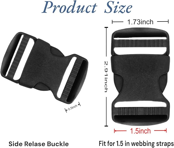 4 Pack 1.5 Inch Buckle Quick Side Release, Heavy Duty Plastic Side Release - Image 5