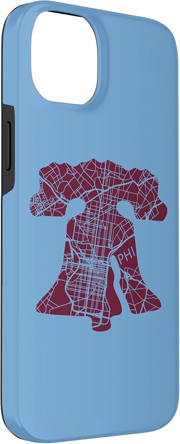 Philadelphia Street Map Liberty Bell Vintage Maroon Philly Case - Image 3