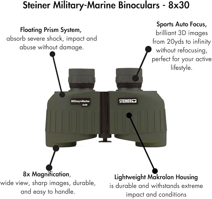 Steiner Military-Marine 8x30 Binoculars – Professional Grade High-Contrast - Image 2