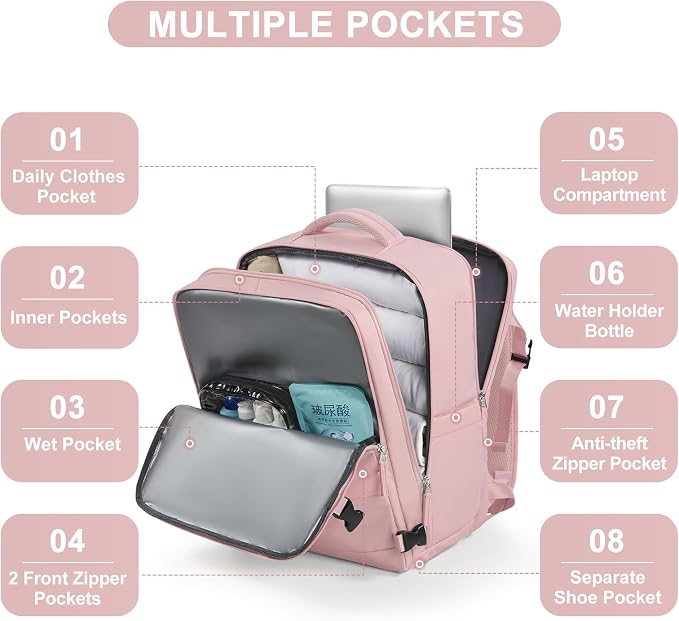 Large Travel Backpack for Women Airline Approved Carry on Backpack for - Image 4