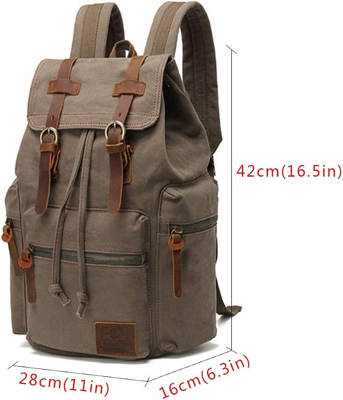 AUGUR High Capacity Canvas Vintage Backpack - Image 2