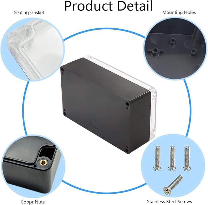 Project Box IP65 Waterproof Junction Box ABS Plastic Black Electrical Boxes DIY - Image 5