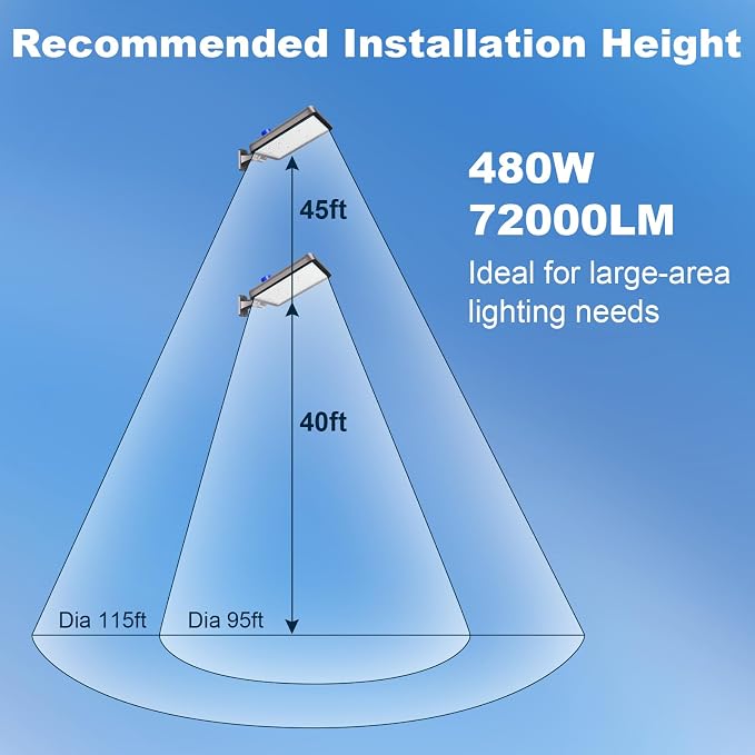 ledmo 480W LED Parking Lot Lights, Professional Super Bright 72000LM - Image 2