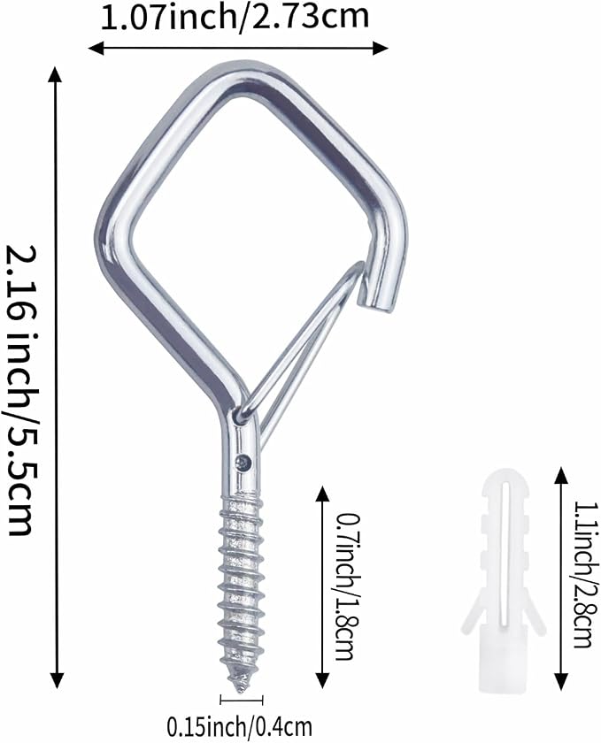 60 Pcs Silver Eye Hooks Screw Heavy Duty, Ceiling Hooks - Image 2