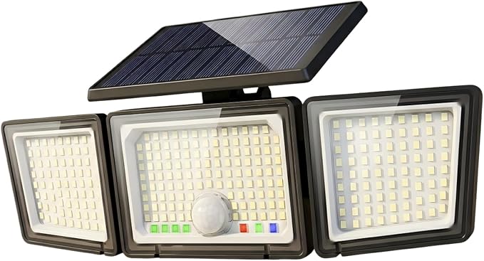 Solar Outdoor Lights Motion Sensor, 2500LM 286 LED Security Flood Lights by Claoner