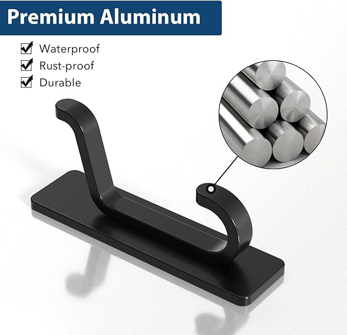 pickpiff Wall Hooks for Coat and Towel: 13LB Strong Adhesive Door Hanger Stick - Image 6