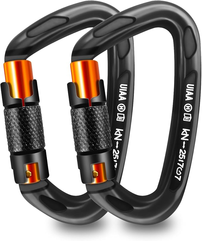 UIAA Certified Professional Heavy Duty Large Locking Carabiner Clips Climbing by AINIKEY