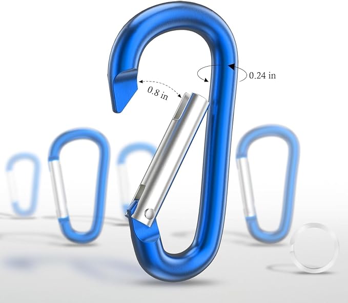 Carabiner Keychain Clip -3" Aluminum Carabiner D Ring, Caribeener Clips - Image 3