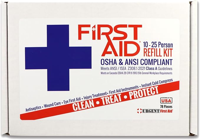 OSHA & ANSI First Aid Kit Refill/Upgrade, 25 Person, 78 Pieces, ANSI 2021 Class - Image 2