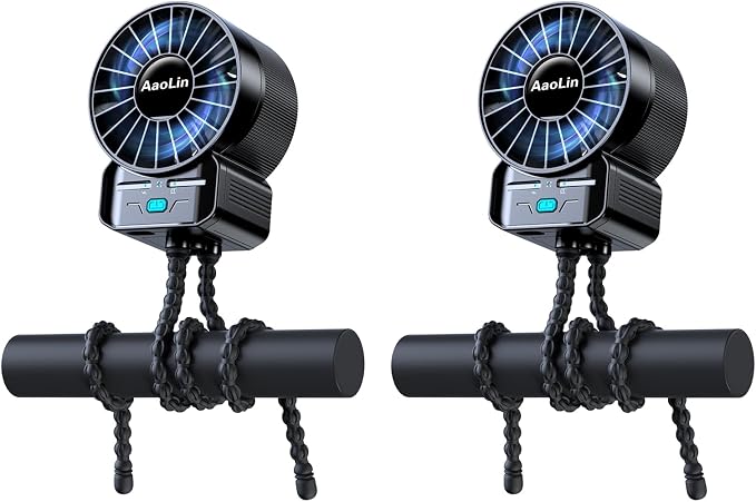 2 Pack Multifunctional Portable Stroller Fan 4 Speed 6600rpm High Speed Usb by AaoLin
