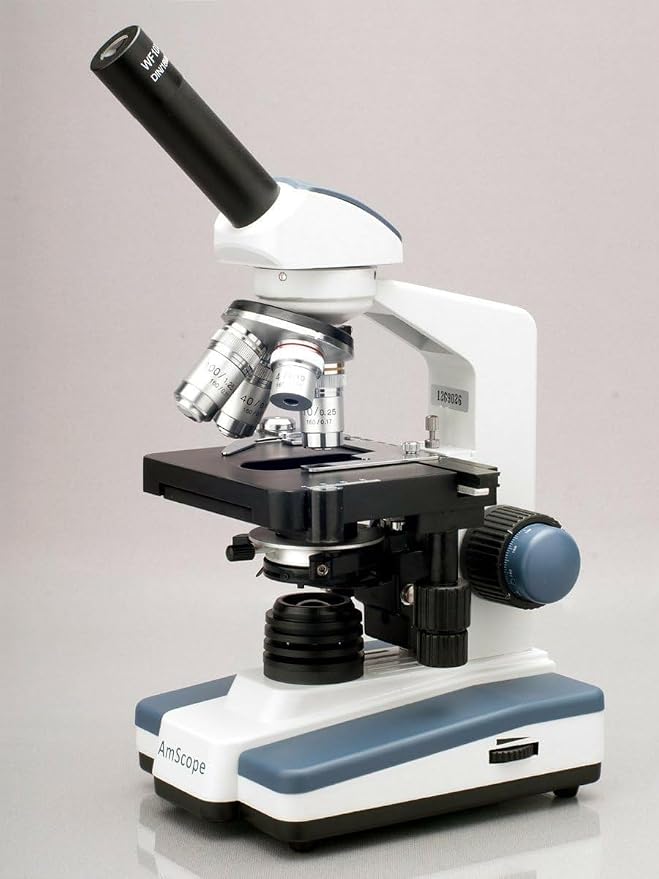AmScope M620B Compound Monocular Microscope, WF10x and WF20x Eyepieces - Image 2