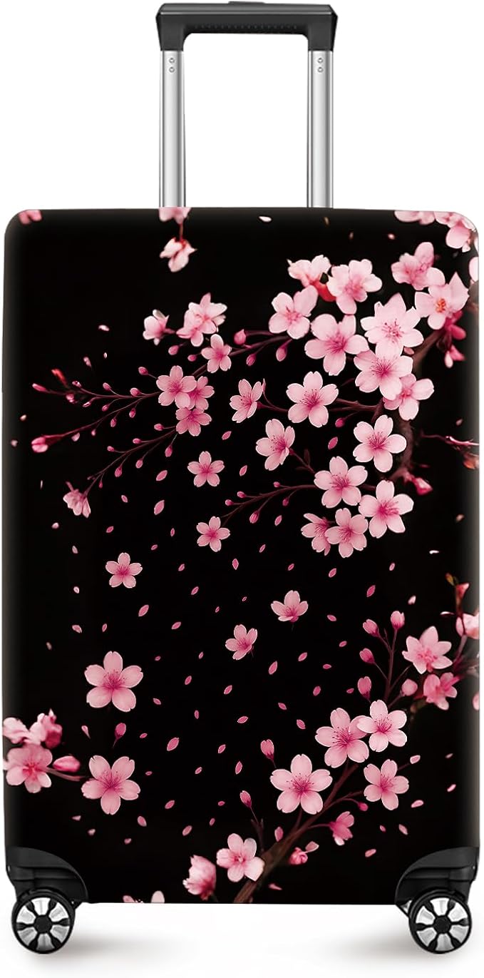 ANNA QUEEN Cherry Blossom Luggage Cover, Elegant Pink Sakura Design Suitcase by ANNAQUEEN