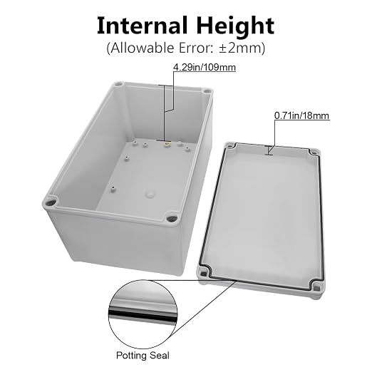 LeMotech IP67 Waterproof Junction Box ABS Plastic Project Box Dustproof - Image 4