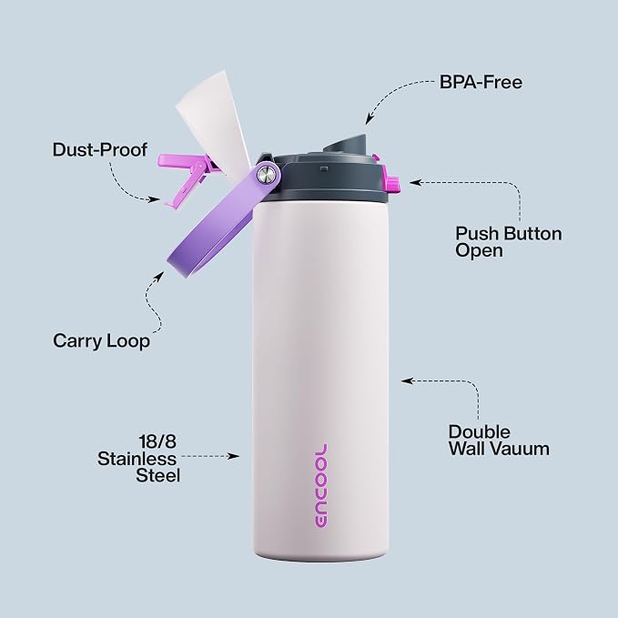 Insulated Water Bottle with Straw - Image 4