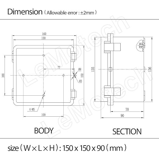 Junction Box, ABS Plastic IP65 Waterproof Dustproof Universal Electrical - Image 8