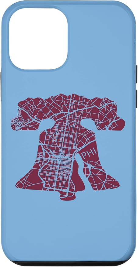 Philadelphia Street Map Liberty Bell Vintage Maroon Philly Case by Unknown