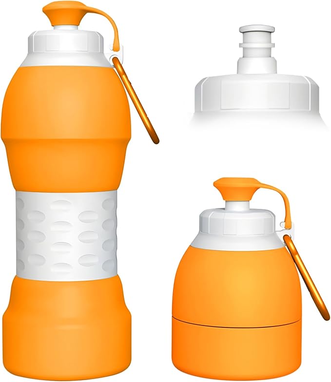 Collapsible Lightweight 20oz Water Bottle, Food-Grade Silicone BPA Free by Unknown