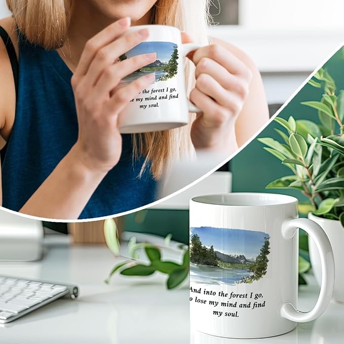 RZHV And Into The Forest I Go To Lose My Mind And Find My Soul 11 Oz Novelty Mug - Image 4