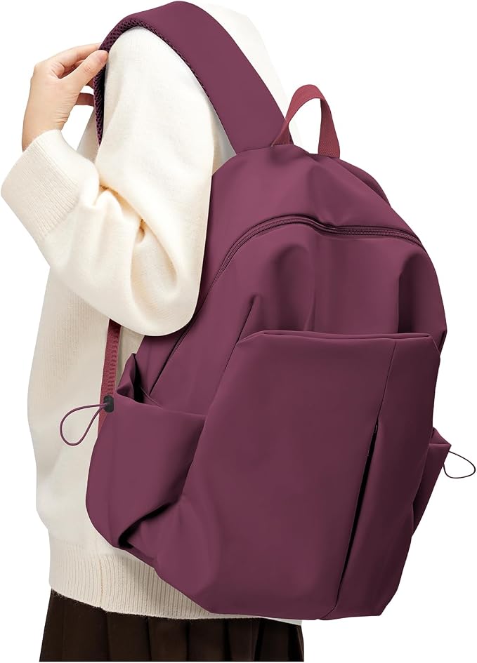 SEAFEW Red School Backpack for Girls Boys, Small Waterproof Bookbag for Women by SEAFEW