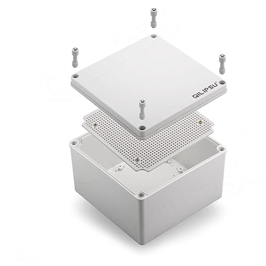 QILIPSU Junction Box with Mounting Plate 200x200x130mm, ABS Plastic DIY by QILIPSU