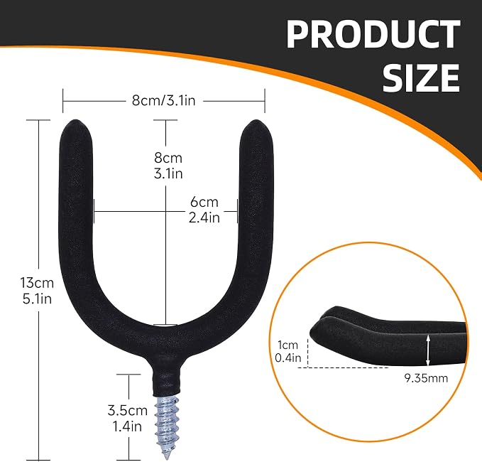 16 Pack Garage Storage System Steel U Hooks - Image 5
