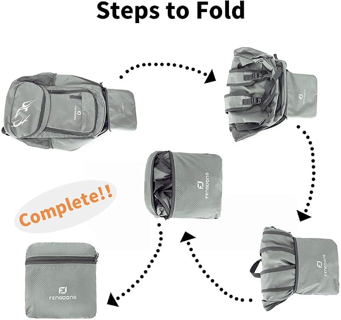 FENGDONG 35L Lightweight Foldable Waterproof Packable Travel Small Hiking - Image 3