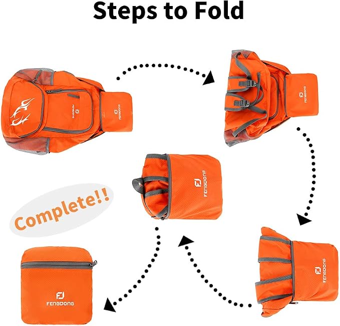 FENGDONG 35L Lightweight Foldable Waterproof Packable Travel Small Hiking - Image 3