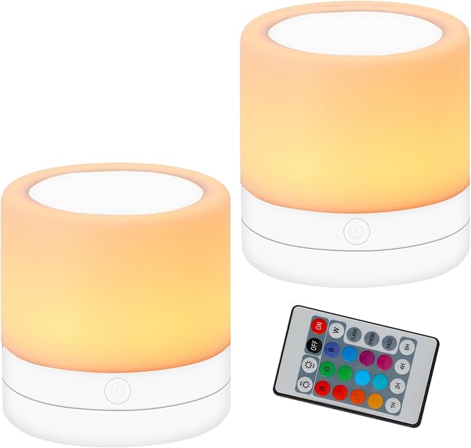 Nursery Night Light for Kids, USB Rechargeable Small Desk Lamp, 13 RGB Colors & by Unknown