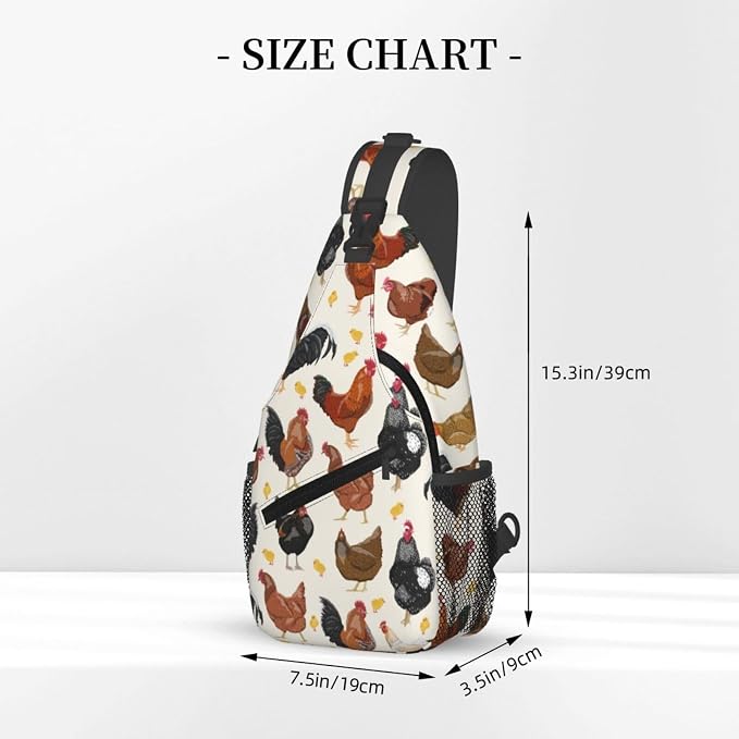 Funny Rooster Print Crossbody Sling Bags - Image 2