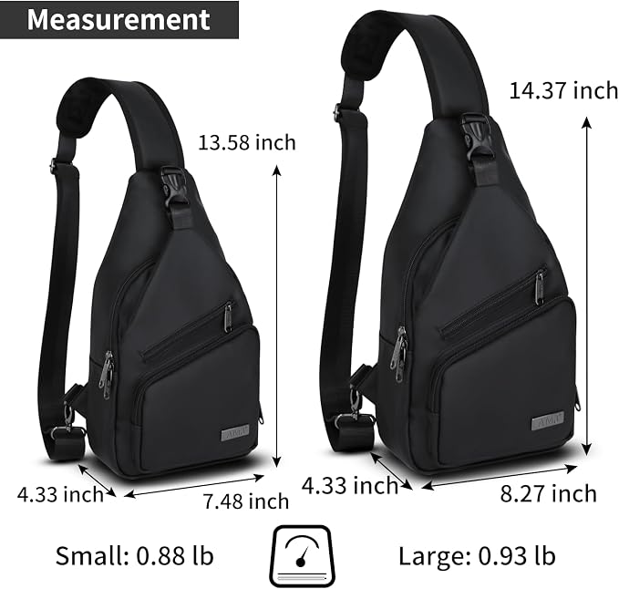 AMJ Crossbody Sling Bag Men Women, Casual Shoulder Backpack, Chest Daypack - Image 2