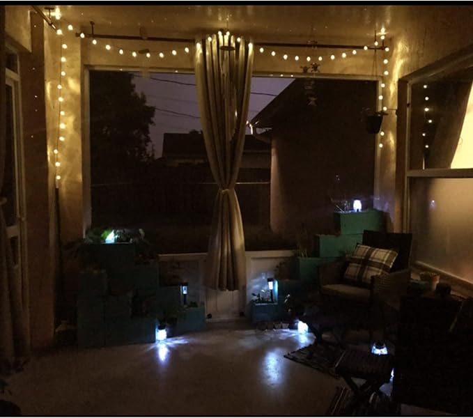 14ft Battery Operated 20 Hanging Bulb 100 LED String Lights, Vintage Commercial - Image 7