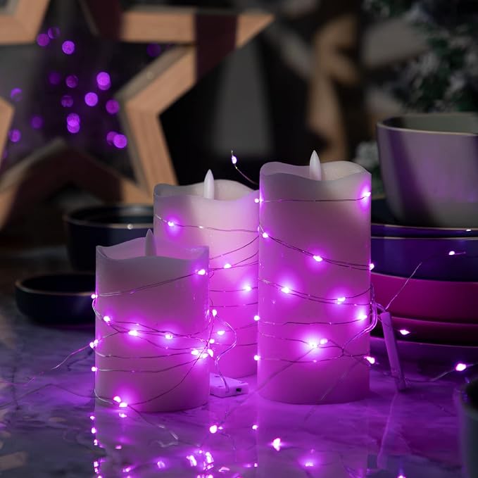 12-Pack LED Fairy Lights 7 Feet Battery Powered Waterproof Silver Wire 20 Slim - Image 6