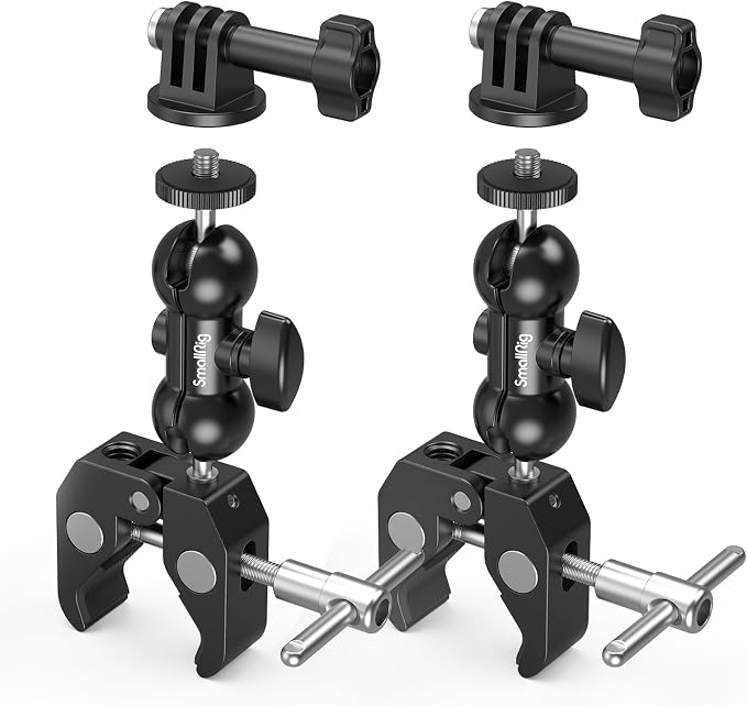 SMALLRIG Super Camera Clamp Mount 2-Pack, Double Ball Head Magic Arm Adapter by SmallRig