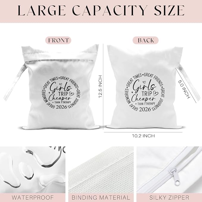 2Pcs Girls Trip Gifts Wet Dry Bag, Beach Bag Wet Bag Favors, Sunscreen Aloha - Image 2