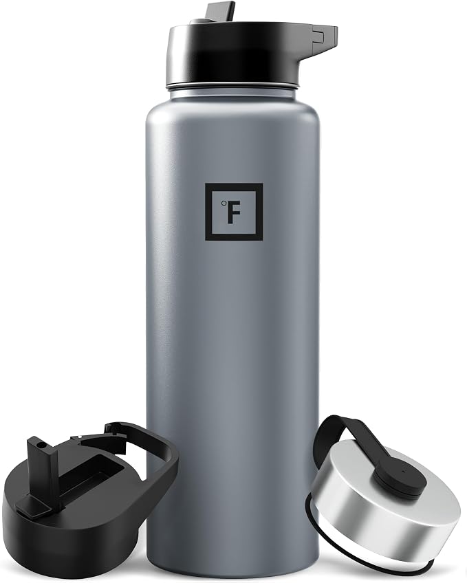 IRON °FLASK Camping & Hiking Hydration Flask - 40 oz Graphite by IronFlask