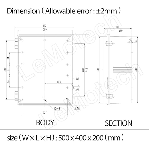 LeMotech Electrical Box, IP67 Waterproof Hinged Clear Cover Stainless Steel - Image 7