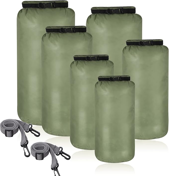 Shappy 6 Pcs Waterproof Dry Bag Set Ultralight Stuff Sack 20/15/10/8/5/3L by Shappy