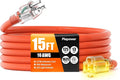 15 FT Outdoor Extension Cord Waterproof, 16/3 Gauge Heavy Duty 3 Prong Power by Unknown