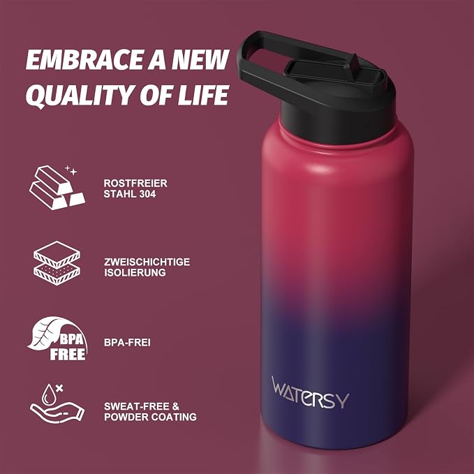 32oz Insulated Water Bottle, BPA Free&Leak Proof, Stainless Steel Water Flask - Image 8