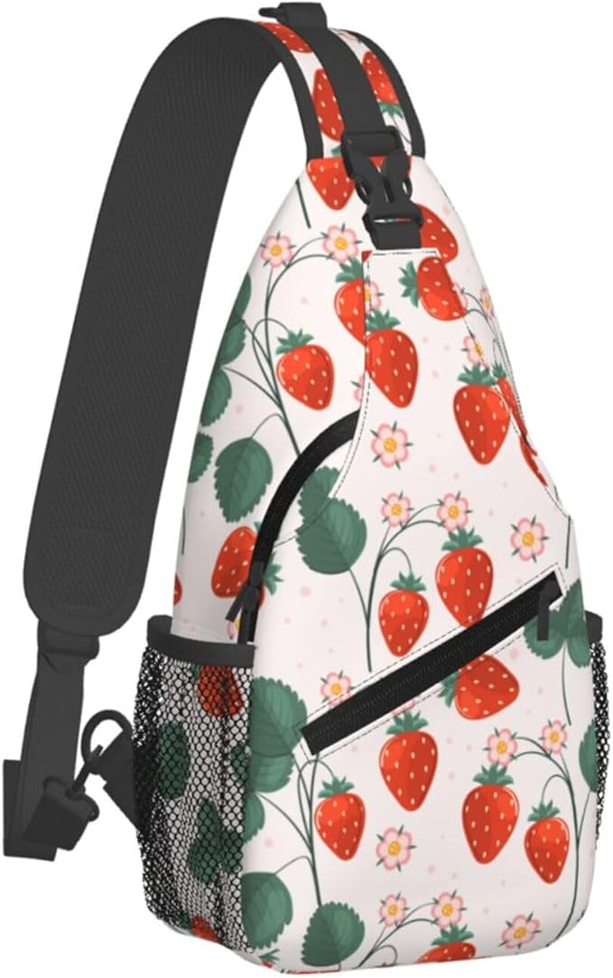 Strawberries Sling Bag For Women Men Fashion Strawberry Backpack Crossbody - Image 2