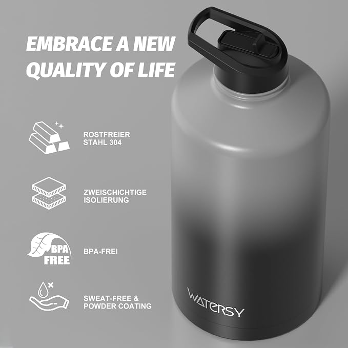 1 Gallon Water Bottle Insulated, BPA Free&Leak Proof, 128oz Stainless Steel - Image 8