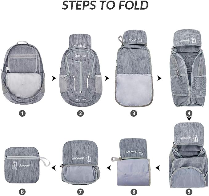 ZOMAKE 25L Ultra Lightweight Packable Backpack, Foldable Hiking Backpacks Water - Image 6
