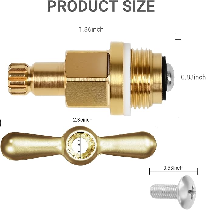 Brass Globe Valve Faucet Stem and Bonnet Replacement Kit - Image 2