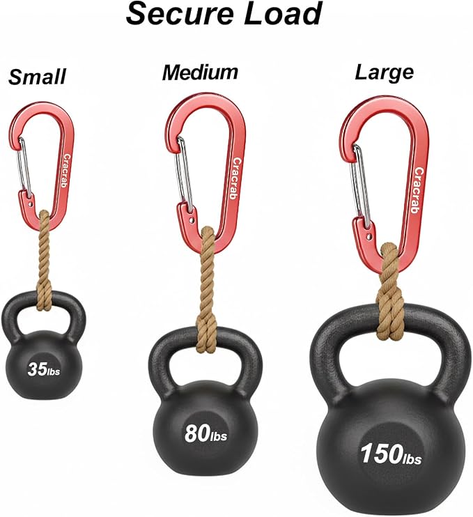 12Pcs Carabiner Clips Assorted Sizes Pack, Includes Small Medium Large - Image 4