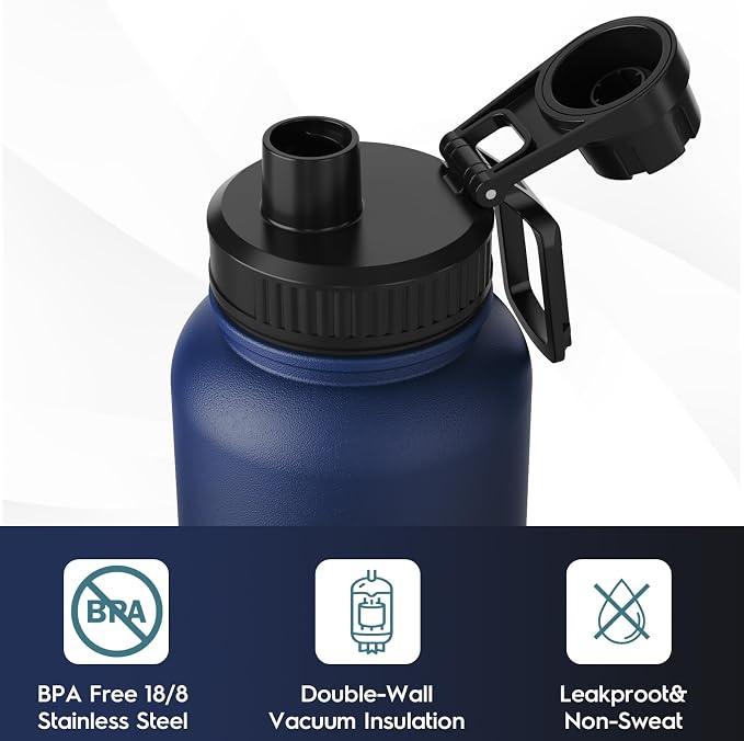 Navigate 40 oz Insulated Stainless Steel Sports Water Bottle - Image 5